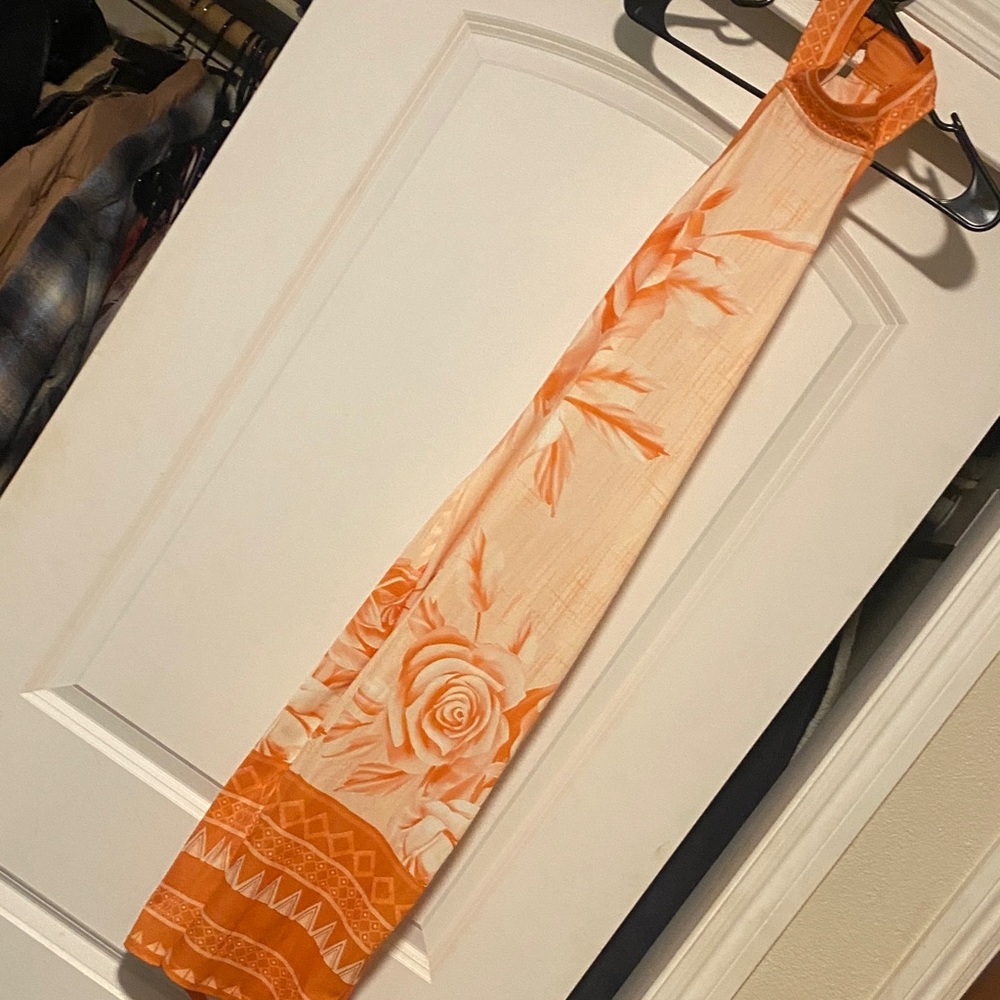 Orange Floral Dress